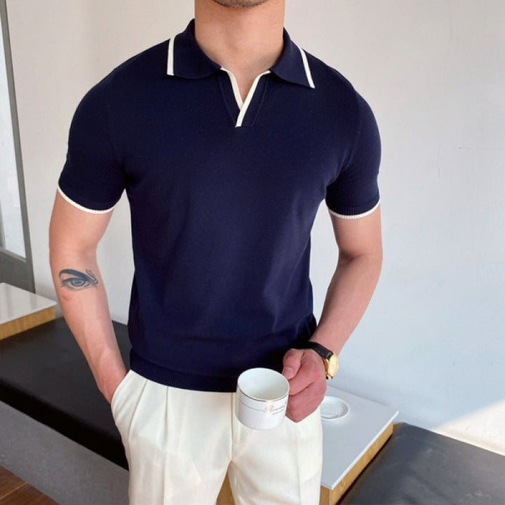 OLD MONEY V Collar Polo Shirt - WEAR OLD MONEY