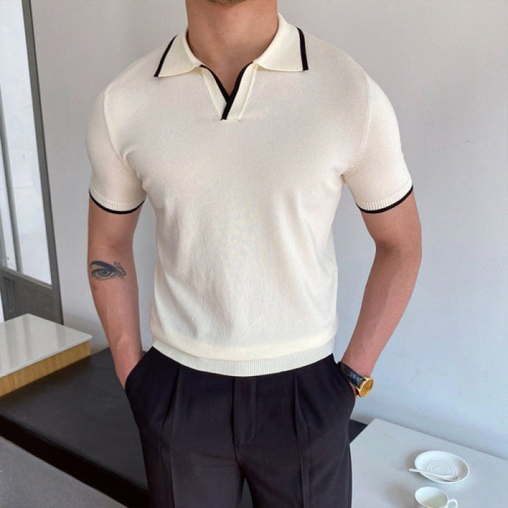 OLD MONEY V Collar Polo Shirt - WEAR OLD MONEY