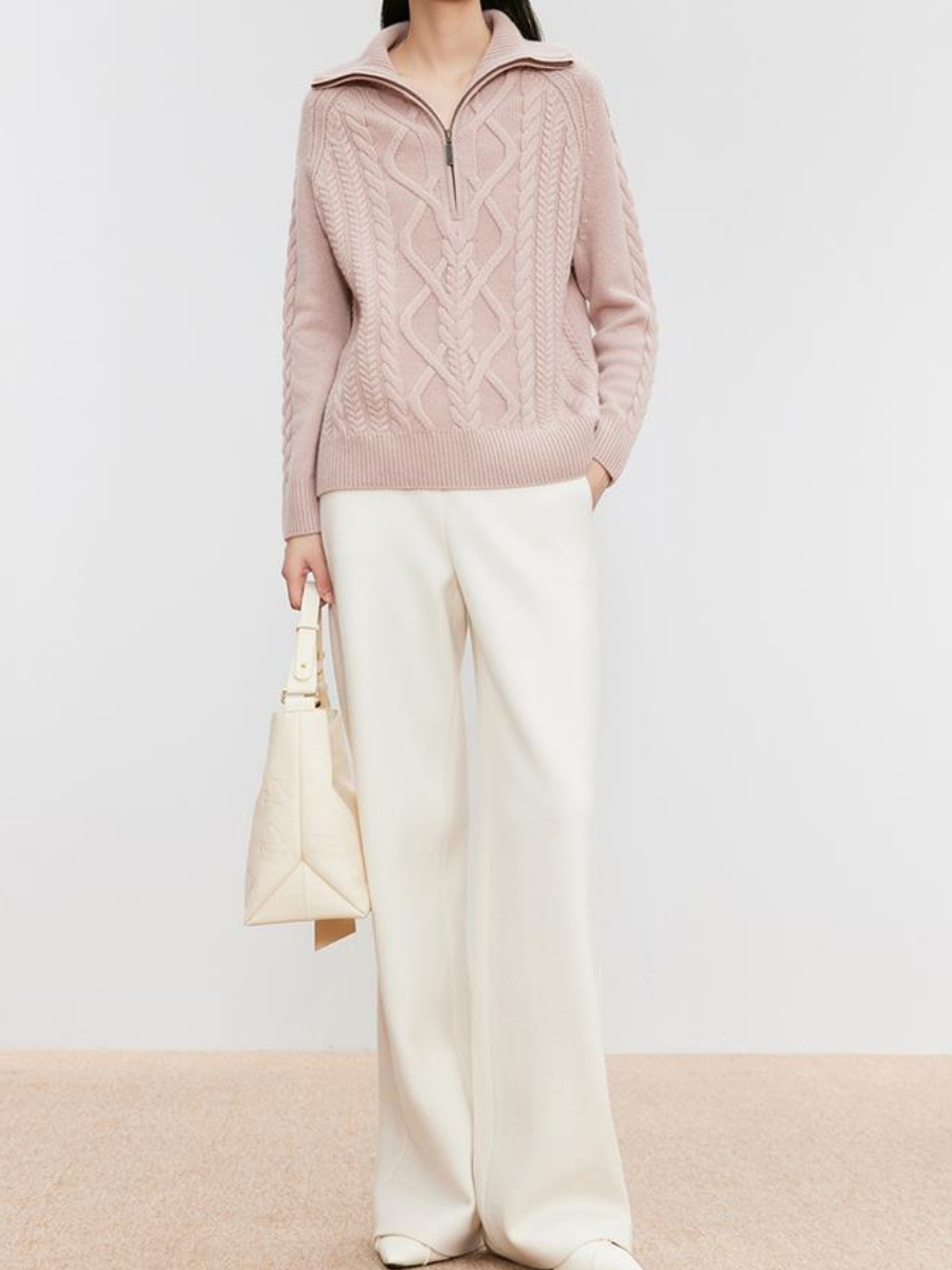 OLD MONEY High-Neck Wool-Cashmere Sweater