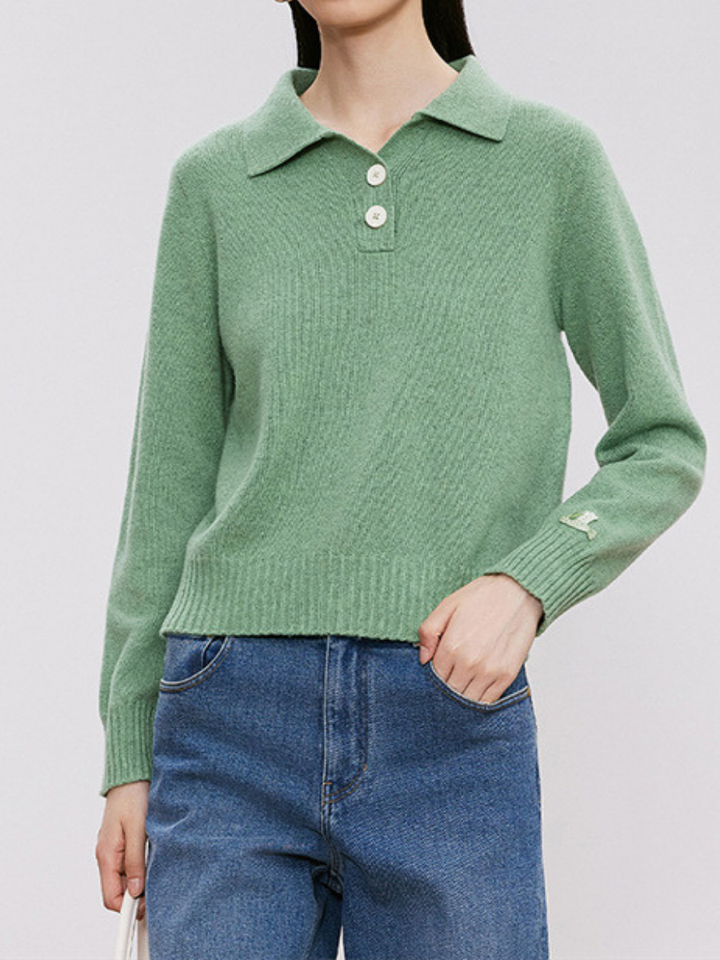 OLD MONEY Polo Neck Knit Sweater