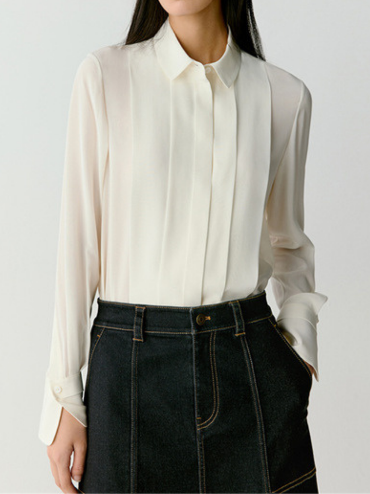 OLD MONEY Silk Crepe Blouse