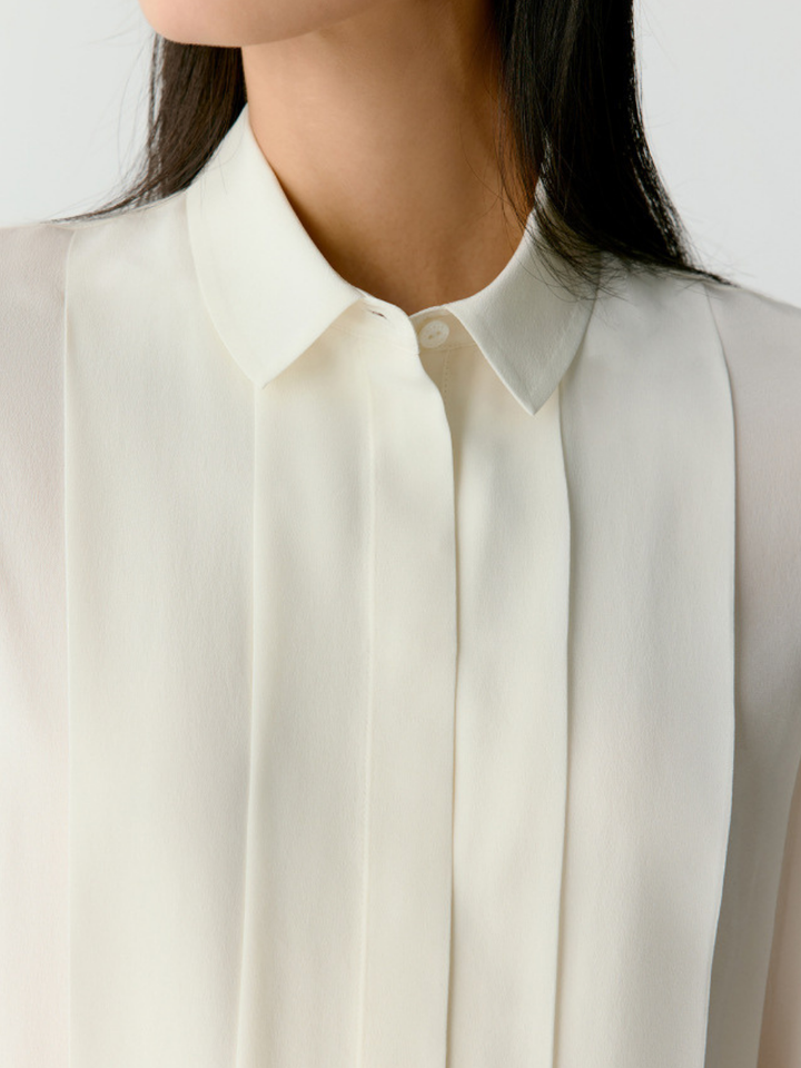 OLD MONEY Silk Crepe Blouse