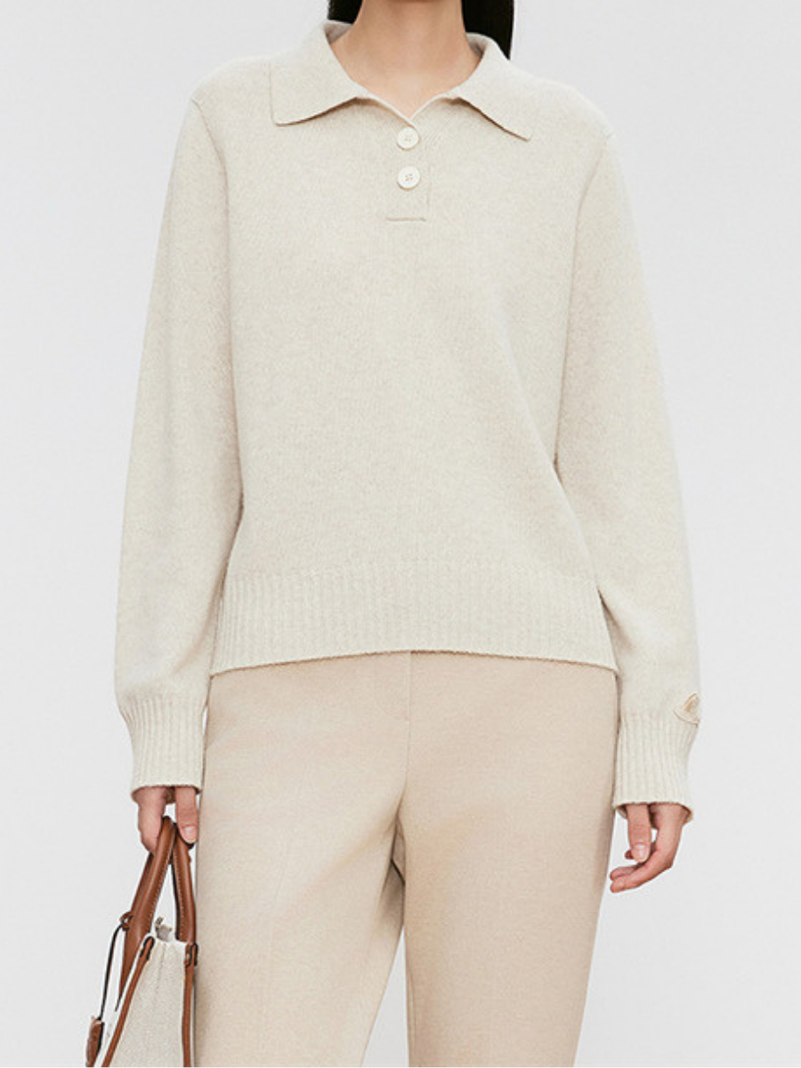 OLD MONEY Polo Neck Knit Sweater