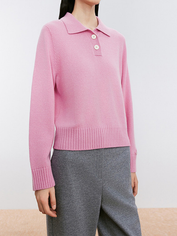 OLD MONEY Polo Neck Knit Sweater