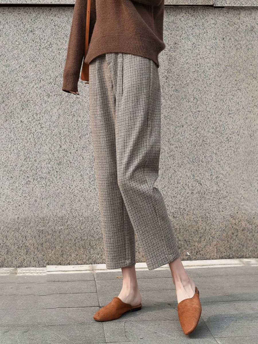 OLD MONEY Tailored Wool-Blend Cropped Trousers