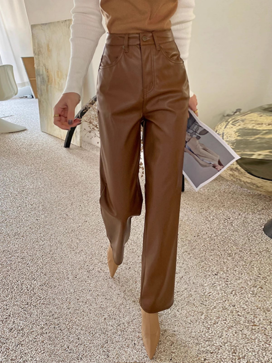 OLD MONEY Vintage Faux Leather Pants