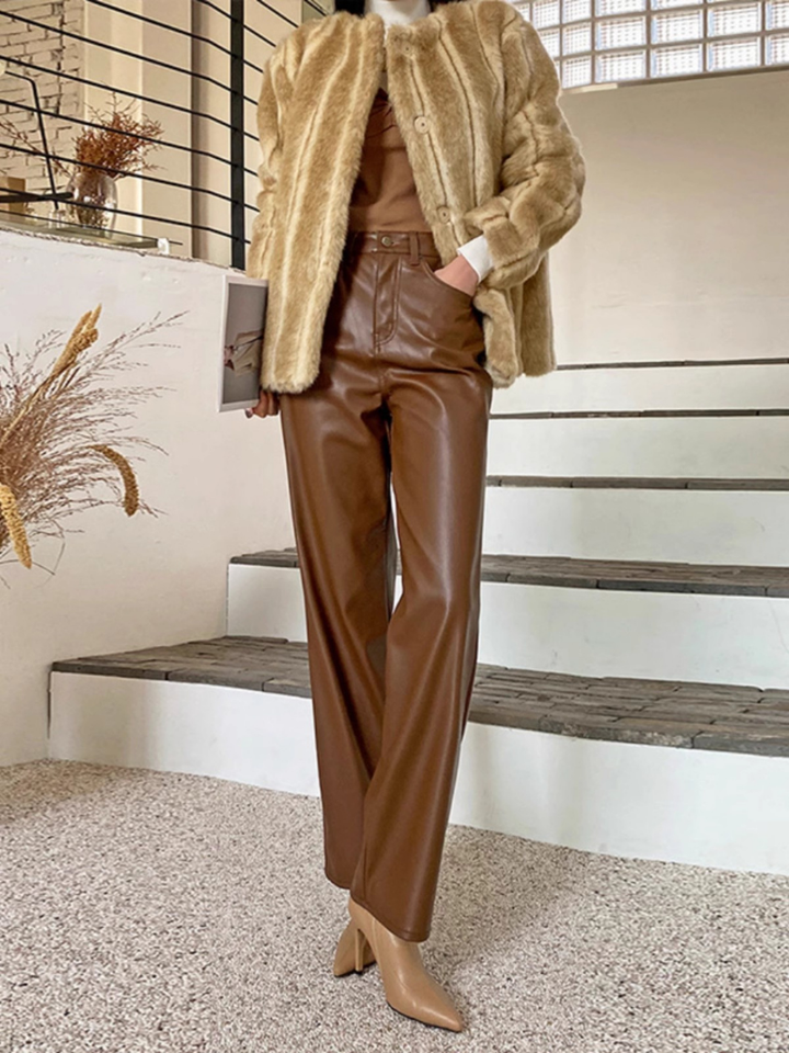 OLD MONEY Vintage Faux Leather Pants