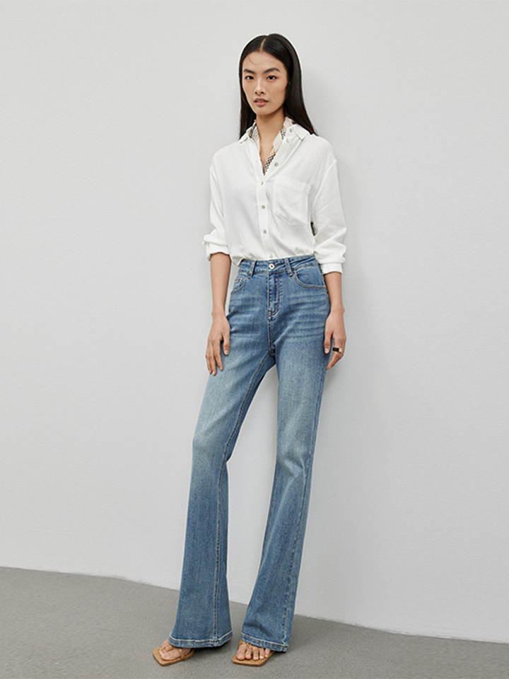 OLD MONEY High-Waisted Retro Flared Jeans