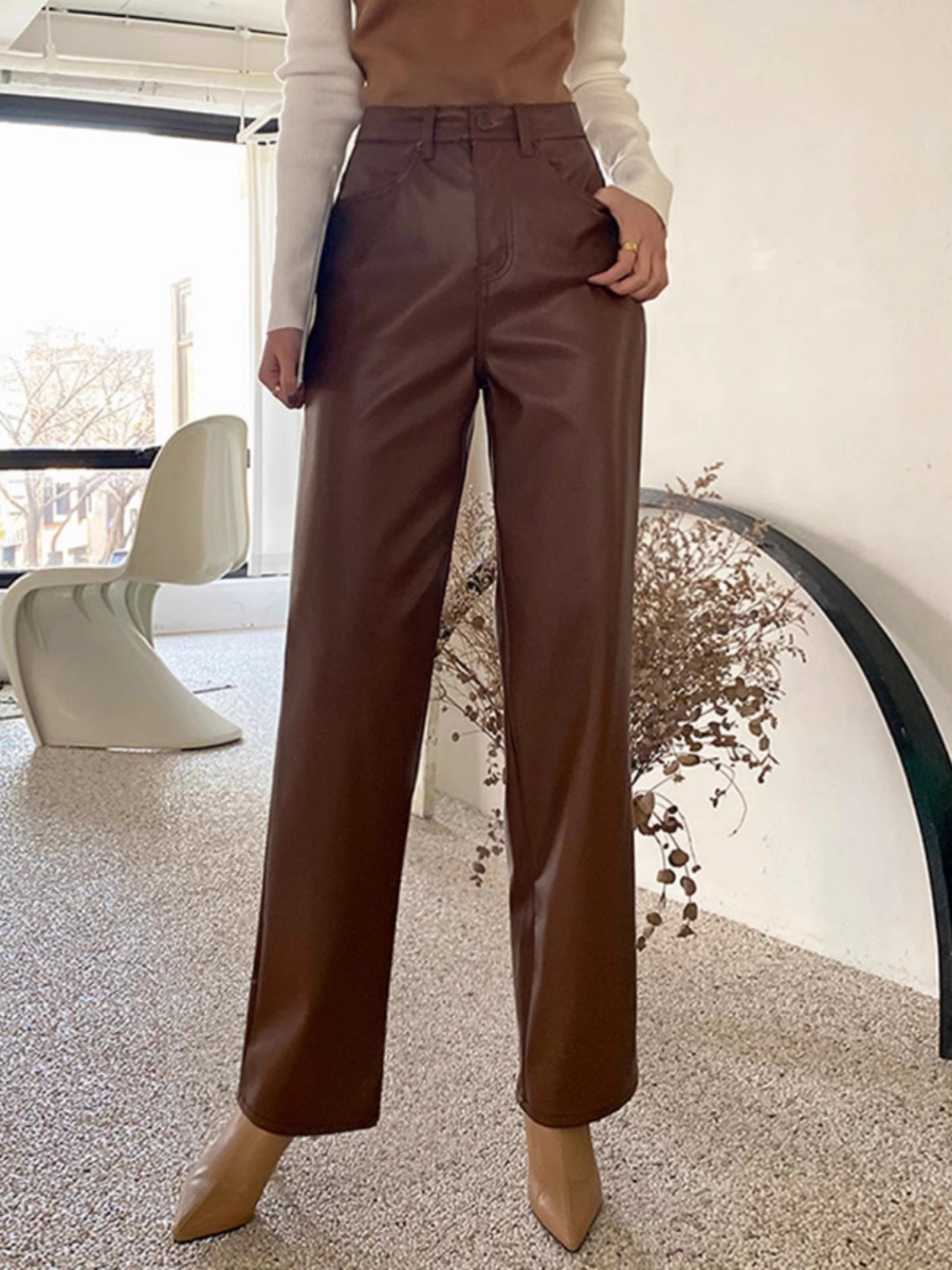 OLD MONEY Vintage Faux Leather Pants