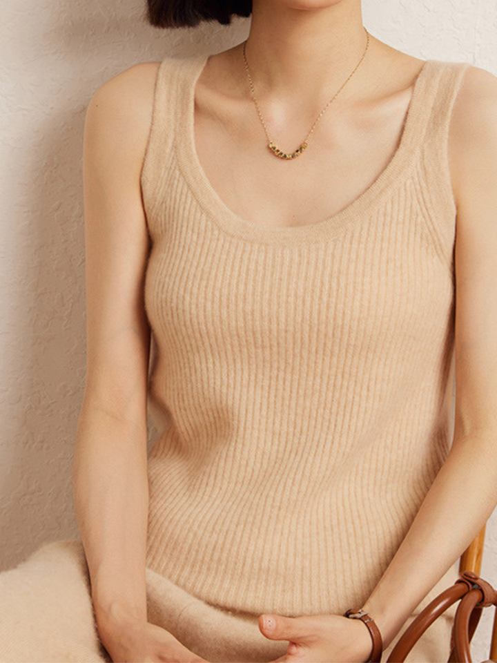 OLD MONEY Cashmere Knit Tank Top