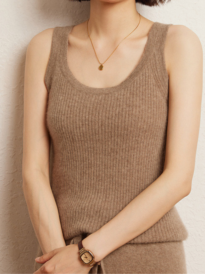 OLD MONEY Cashmere Knit Tank Top