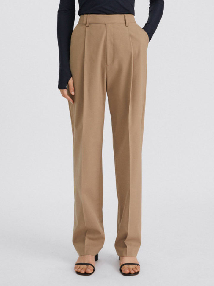 OLD MONEY High-Waisted Wide-Leg Trousers