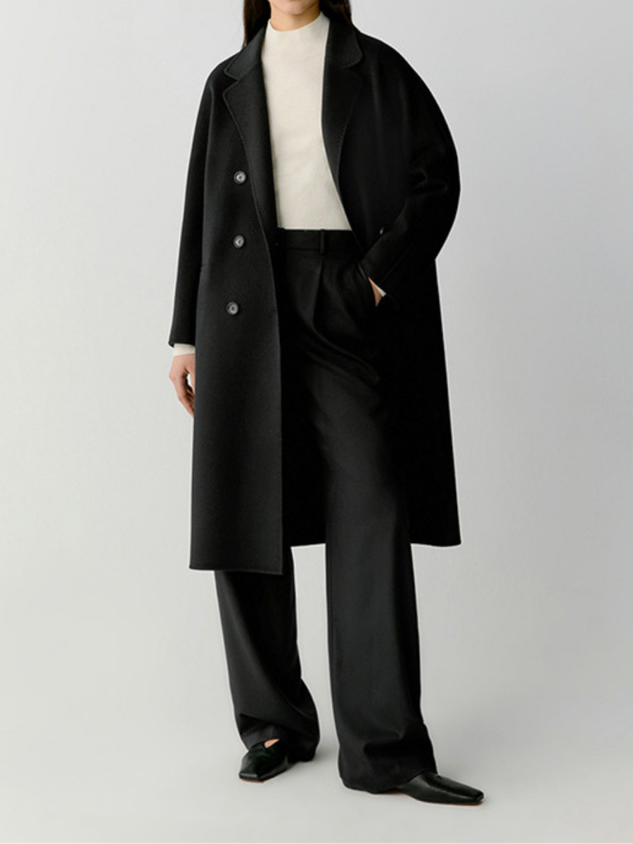 OLD MONEY Wool-Cashmere Blend Double-Breasted Coat