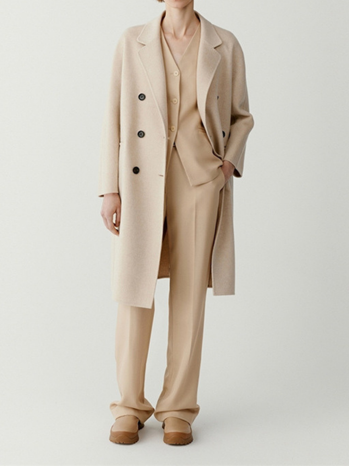 OLD MONEY Wool-Cashmere Blend Double-Breasted Coat