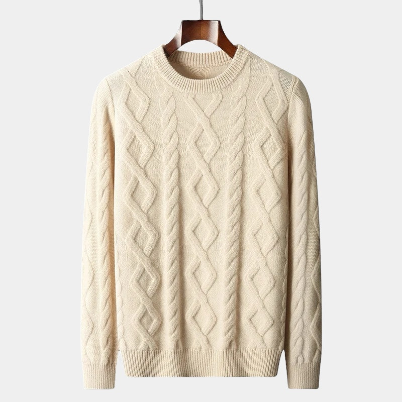 OLD MONEY Merino Wool Padded Knitted Sweater - WEAR OLD MONEY