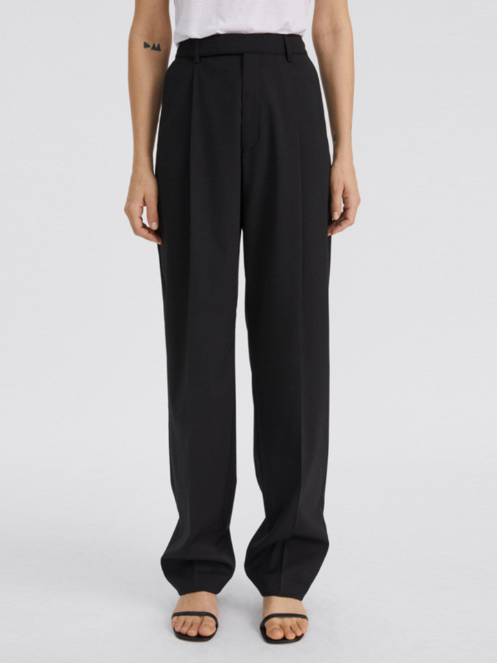 OLD MONEY High-Waisted Wide-Leg Trousers