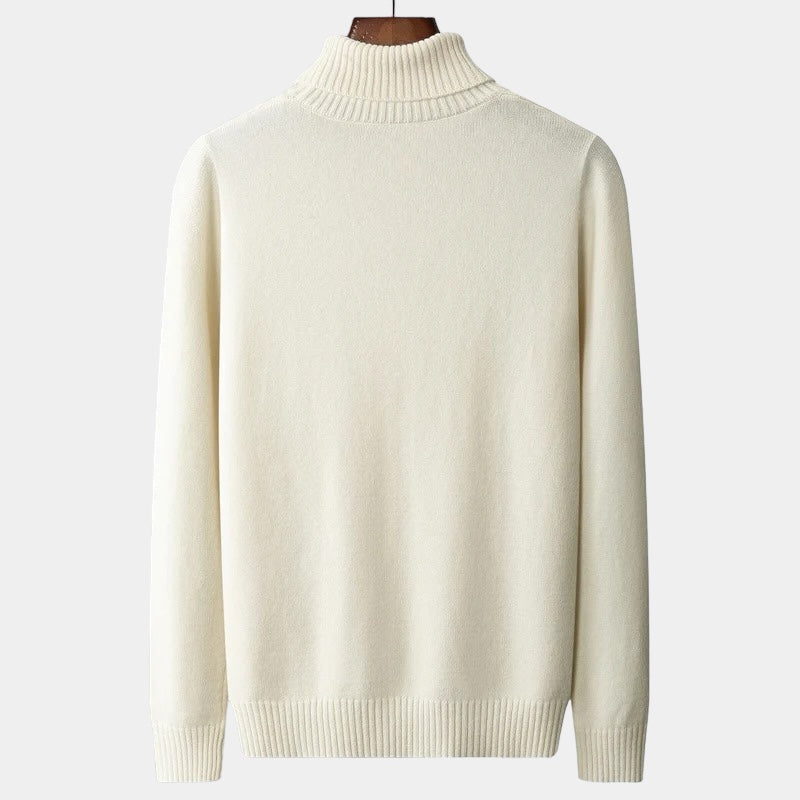 OLD MONEY Merino Wool Knitted Turtleneck Sweater - WEAR OLD MONEY