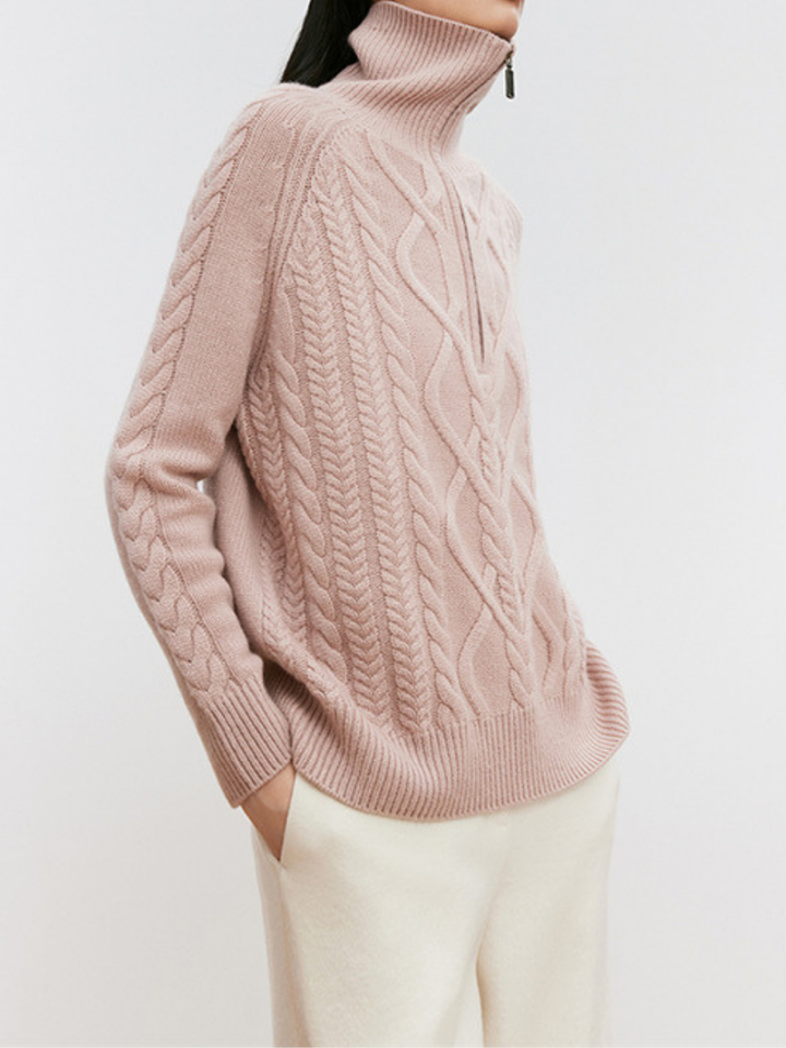 OLD MONEY High-Neck Wool-Cashmere Sweater