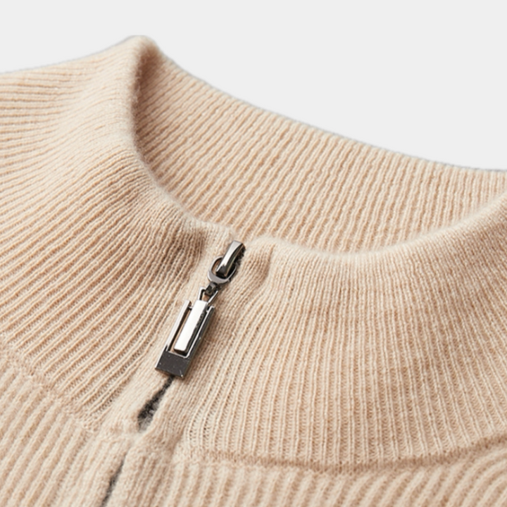 OLD MONEY MERINO WOOL ZIP SWEATER - WEAR OLD MONEY