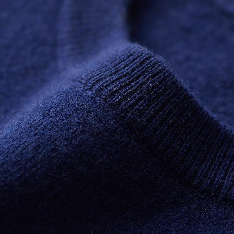 OLD MONEY Merino Wool Navy Sweater - WEAR OLD MONEY