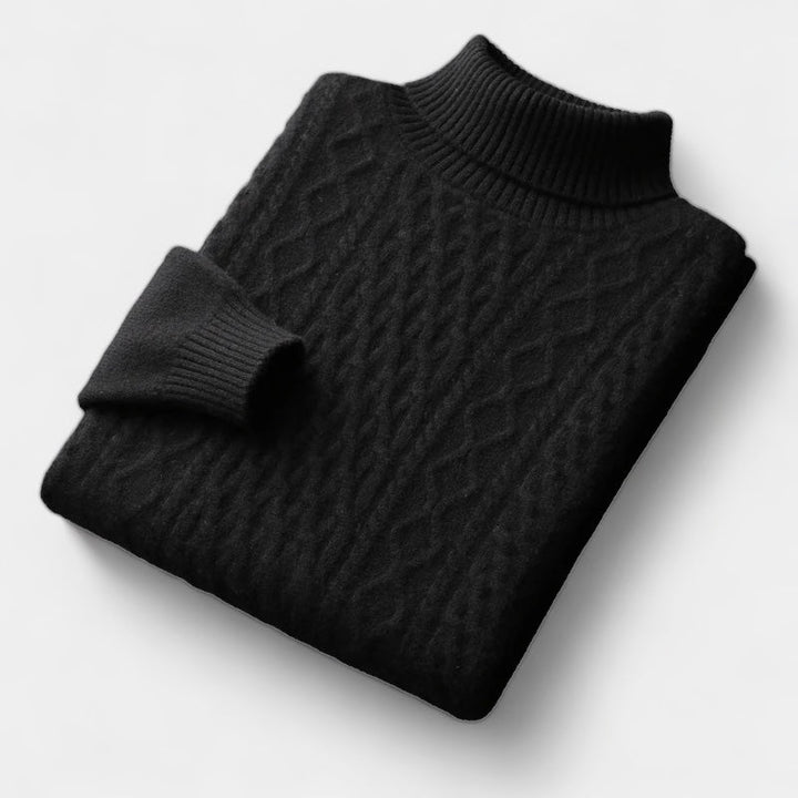 OLD MONEY Merino Wool Knitted Turtleneck Sweater - WEAR OLD MONEY