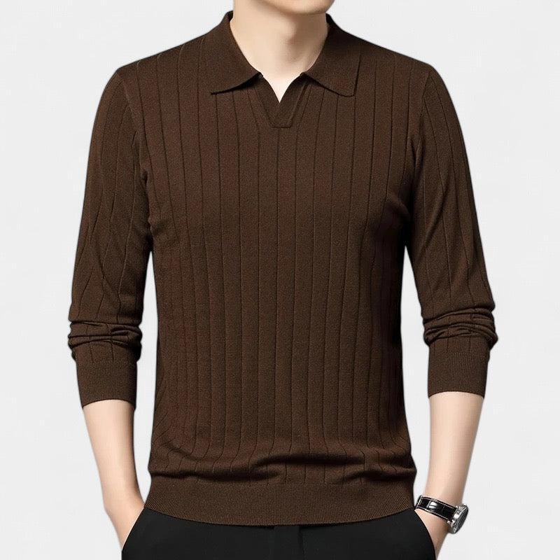 OLD MONEY Long Sleeve Polo Shirt