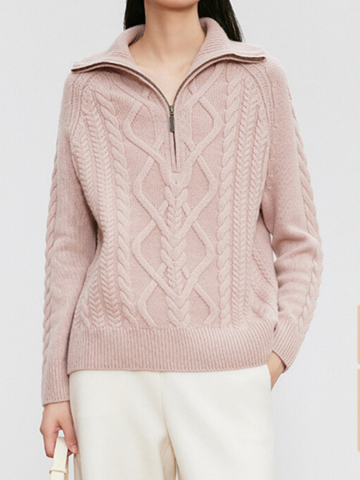 OLD MONEY High-Neck Wool-Cashmere Sweater