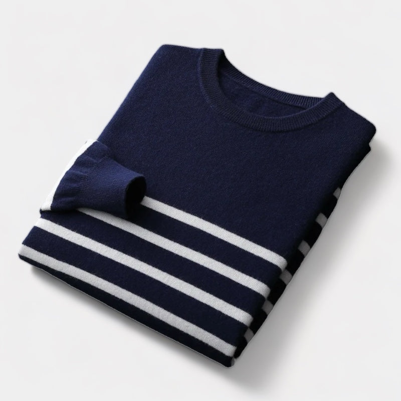 OLD MONEY Merino Wool Navy Sweater - WEAR OLD MONEY