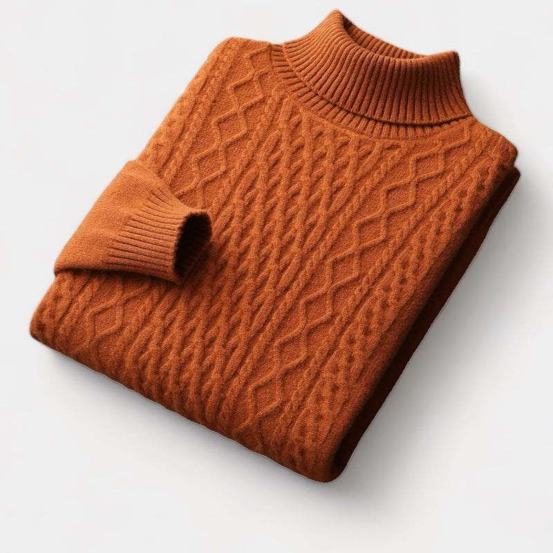 OLD MONEY Merino Wool Knitted Turtleneck Sweater - WEAR OLD MONEY