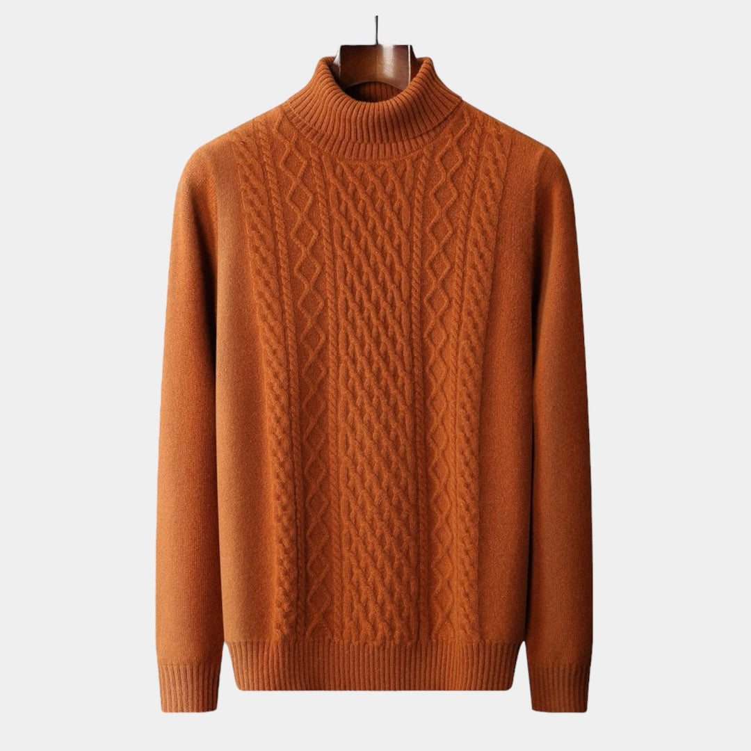 OLD MONEY Merino Wool Knitted Turtleneck Sweater - WEAR OLD MONEY