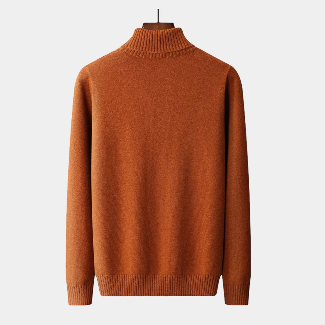 OLD MONEY Merino Wool Knitted Turtleneck Sweater - WEAR OLD MONEY