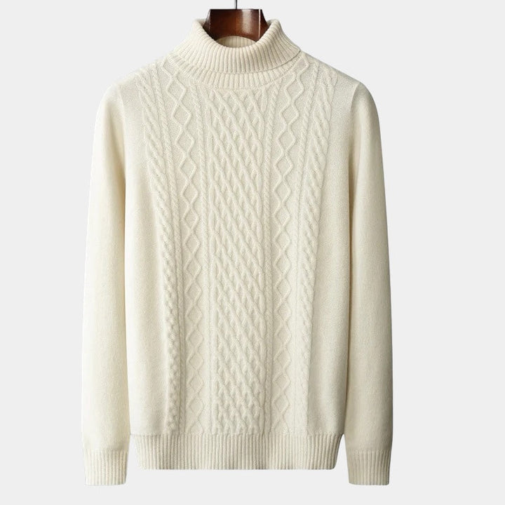 OLD MONEY Merino Wool Knitted Turtleneck Sweater - WEAR OLD MONEY