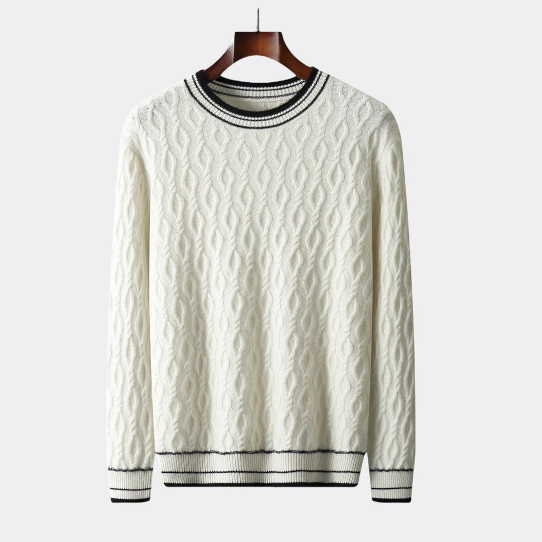 OLD MONEY Merino Wool Round Neck Knitted Sweater - WEAR OLD MONEY