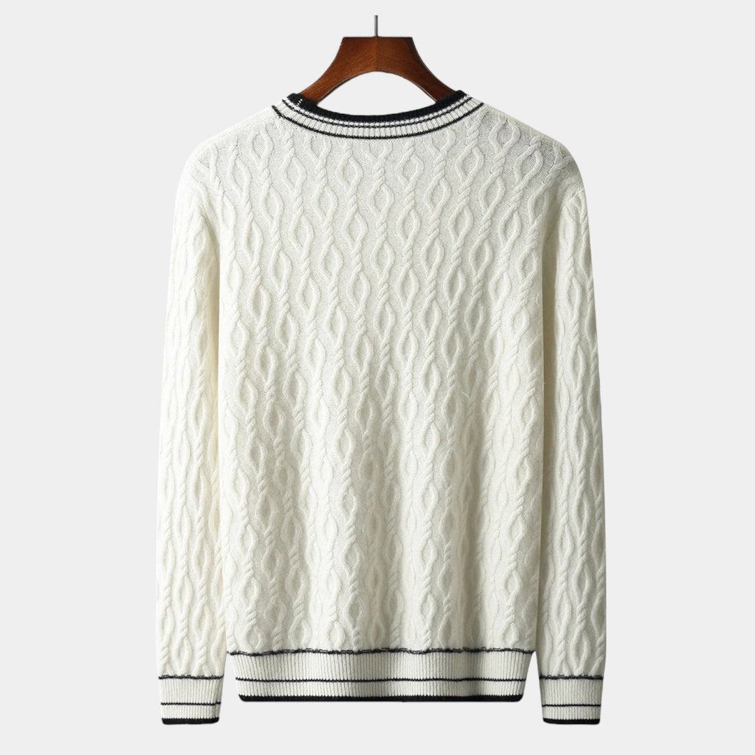 OLD MONEY Merino Wool Round Neck Knitted Sweater - WEAR OLD MONEY