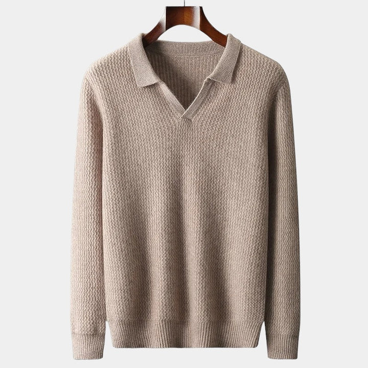 OLD MONEY Merino Wool Flap Collar Sweater - WEAR OLD MONEY