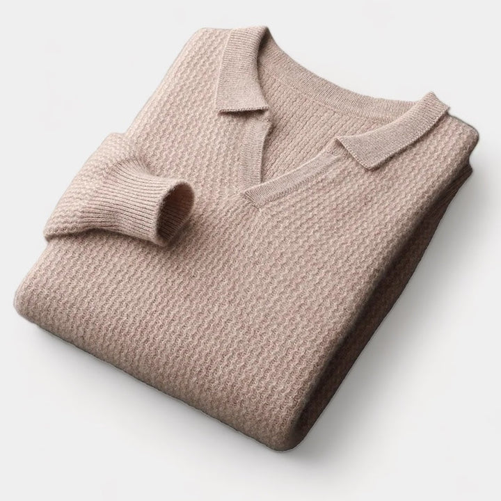 OLD MONEY Merino Wool Flap Collar Sweater - WEAR OLD MONEY