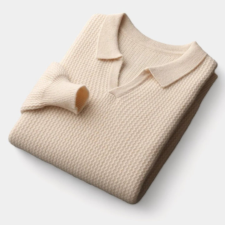 OLD MONEY Merino Wool Flap Collar Sweater - WEAR OLD MONEY