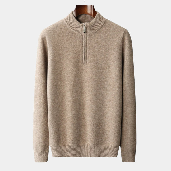 OLD MONEY Merino Wool Quarter-Zip Sweater - WEAR OLD MONEY