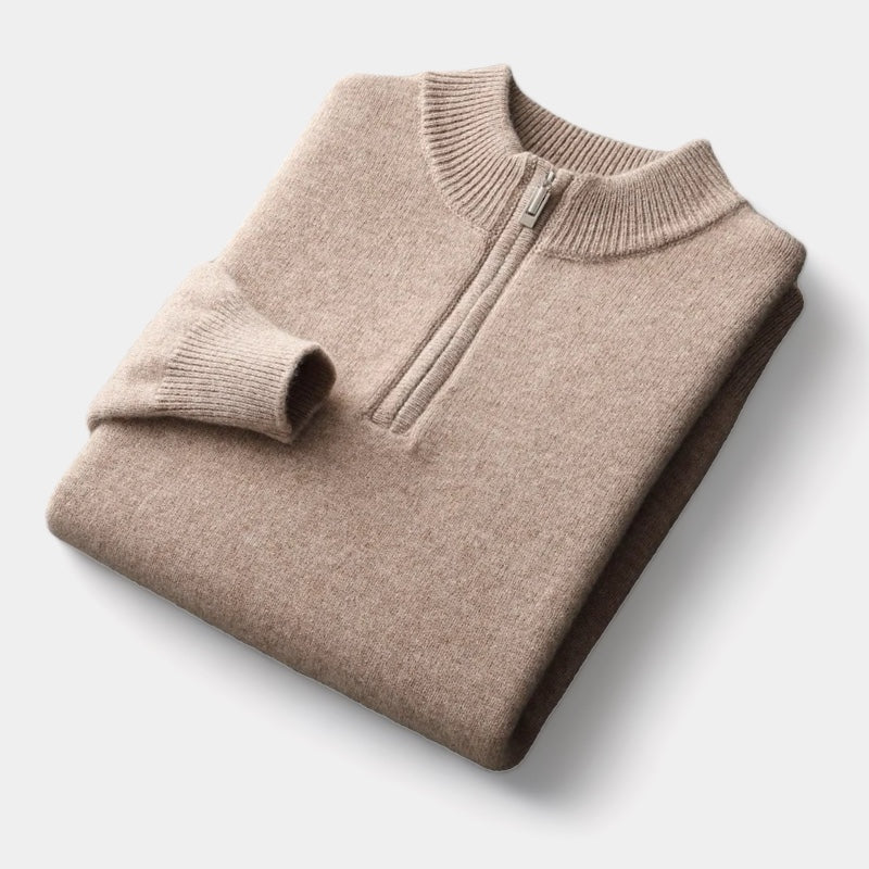 OLD MONEY Merino Wool Quarter-Zip Sweater - WEAR OLD MONEY