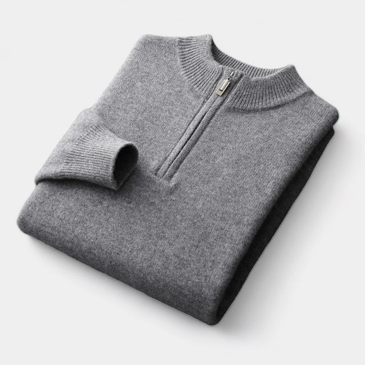 OLD MONEY Merino Wool Quarter-Zip Sweater - WEAR OLD MONEY