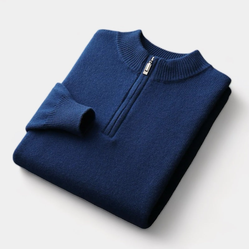 OLD MONEY Merino Wool Quarter-Zip Sweater - WEAR OLD MONEY