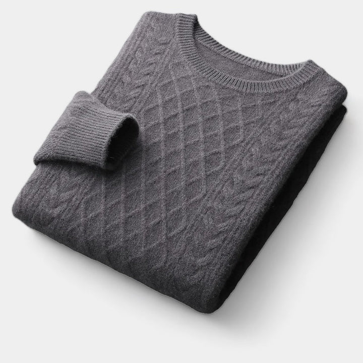 OLD MONEY Merino Wool Jacquard Sweater - WEAR OLD MONEY