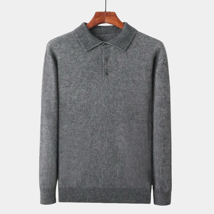 OLD MONEY Merino Wool Polo Collar Sweater - WEAR OLD MONEY