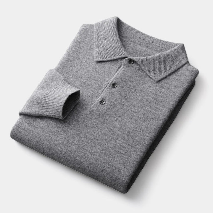 OLD MONEY Merino Wool Polo Collar Sweater - WEAR OLD MONEY