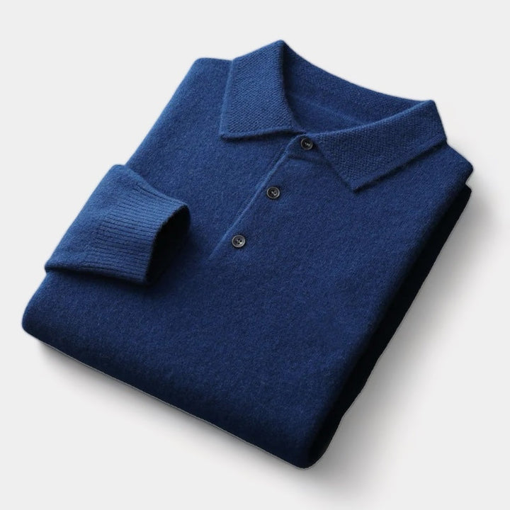 OLD MONEY Merino Wool Polo Collar Sweater - WEAR OLD MONEY