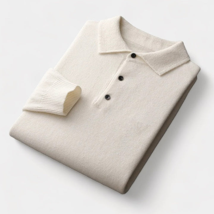 OLD MONEY Merino Wool Polo Collar Sweater - WEAR OLD MONEY