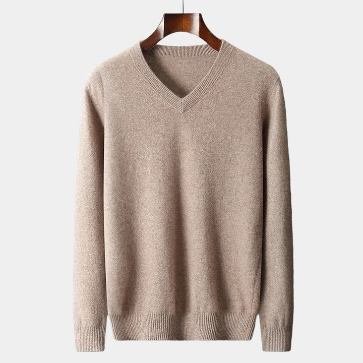 OLD MONEY Merino Wool V-Neck Sweater - WEAR OLD MONEY