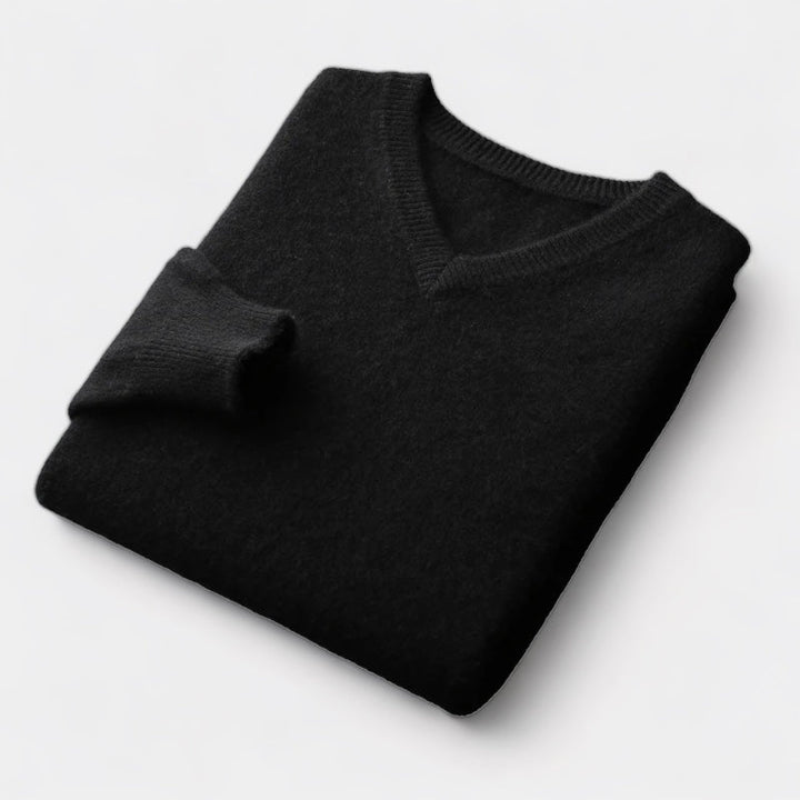 OLD MONEY Merino Wool V-Neck Sweater - WEAR OLD MONEY