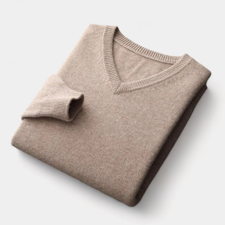 OLD MONEY Merino Wool V-Neck Sweater - WEAR OLD MONEY