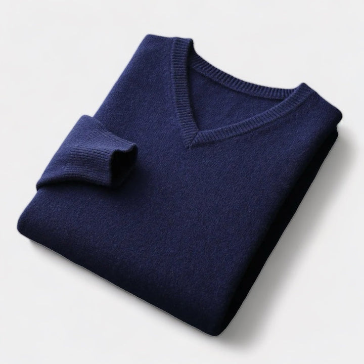 OLD MONEY Merino Wool V-Neck Sweater - WEAR OLD MONEY